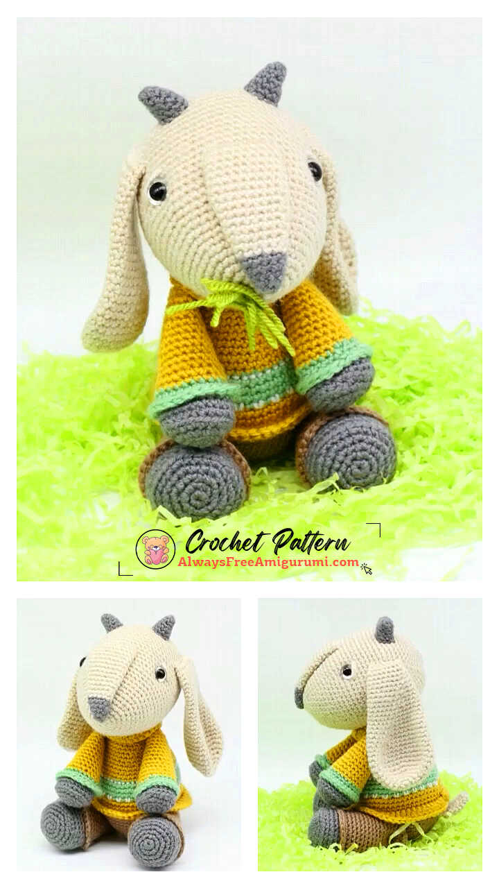 Amigurumi Goat Free Crochet Pattern - Always Free Amigurumi