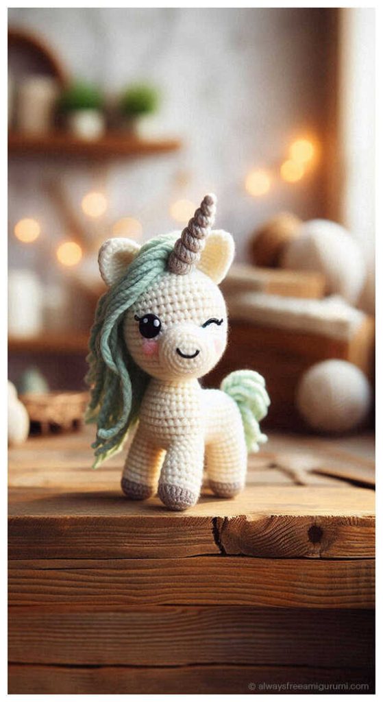 Trendy amigurumi unicorn design reflecting modern nursery styles, a fashionable Quick to Make Amigurumi choice.
