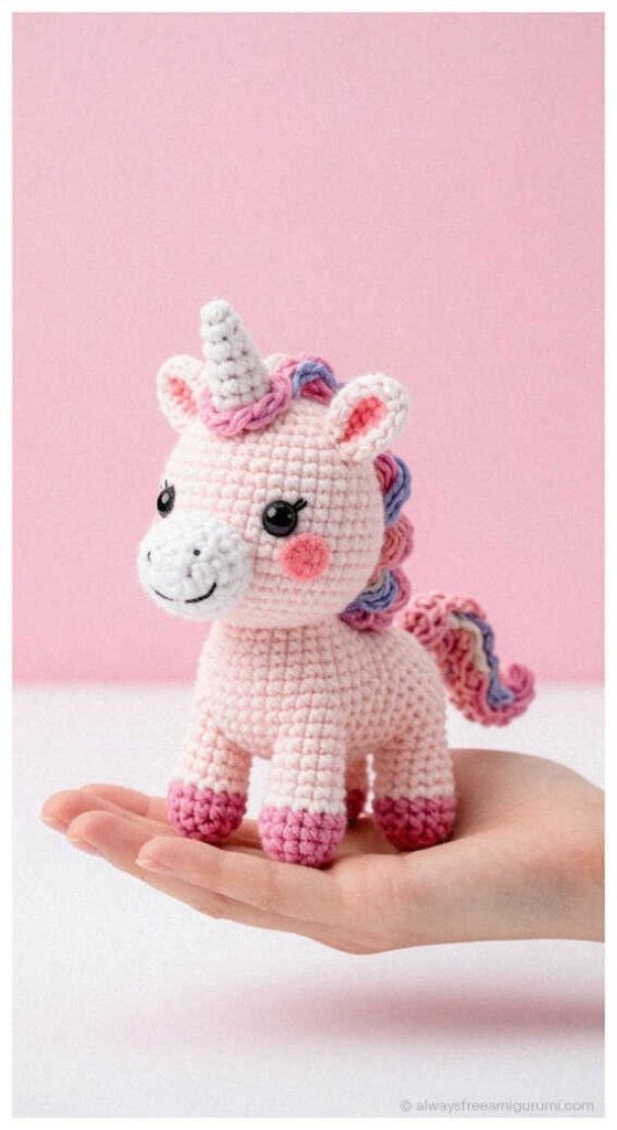 Dreamy amigurumi unicorn idea with a soft velvet texture, a huggable inspiration for Quick to Make Amigurumi fans.