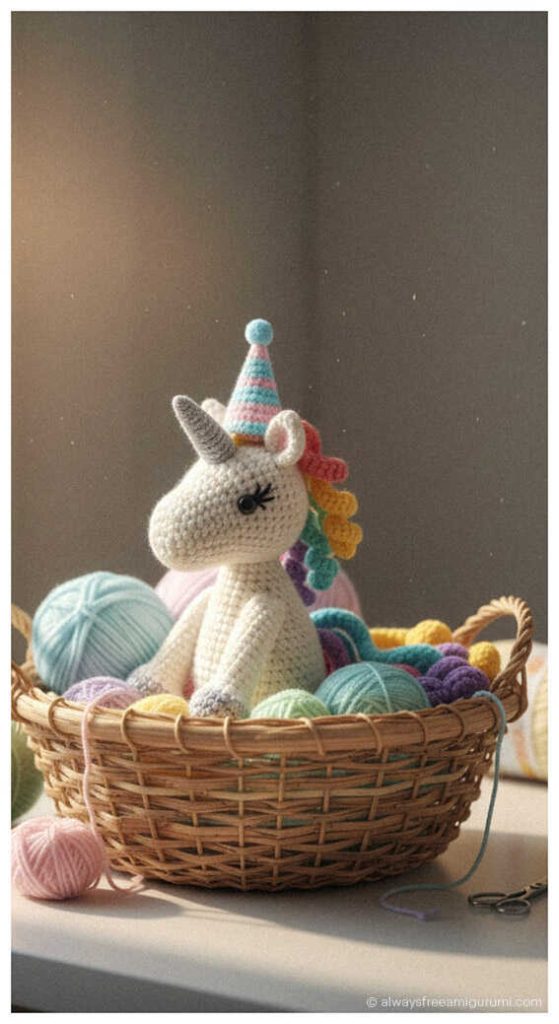 Stylish amigurumi unicorn idea with a sophisticated mane design, an artistic vision for Quick to Make Amigurumi.
