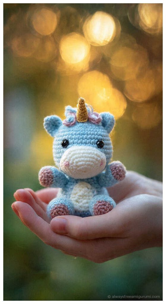 Classic amigurumi unicorn design with a minimalist style, a timeless inspiration for Quick to Make Amigurumi makers.