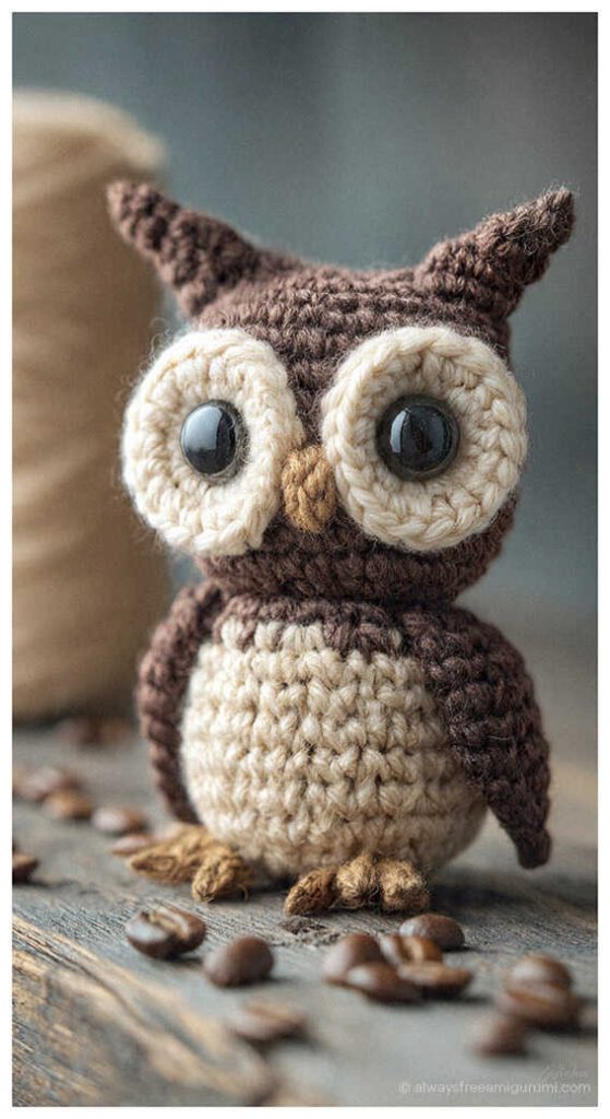 Quick to Make Amigurumi: Detailed owl project ideal for high-profit handmade sales. Please note that while our blog provides a real pattern, this image is a visual illustration intended to inspire your creative process and styling choices.