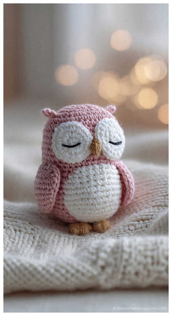 Low Sew Amigurumi Project: Creative owl inspiration for unique nursery decor themes. While the link contains a functional free pattern, this creative preview is shared to help you visualize different artistic outcomes for your project.