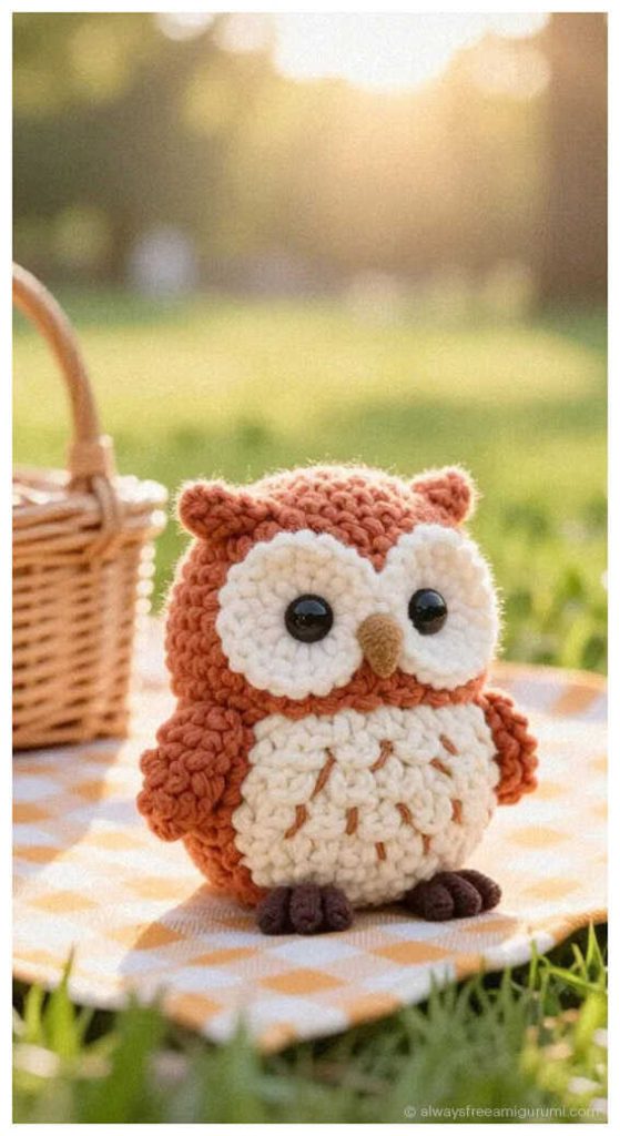 DIY Crochet Gift: Small owl keychain, a highly profitable handmade accessory. This visual illustration is meant for artistic guidance; nevertheless, a complete and free pattern is provided in the link for all crochet enthusiasts.