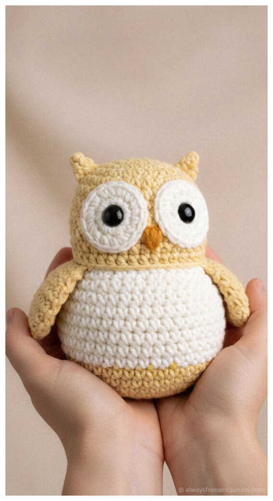 Low Sew Amigurumi Guide: Fast-track owl project for last minute DIY gifts and souvenirs. This digital concept is provided for your inspiration, but the real magic happens with the free pattern available at the blog link.