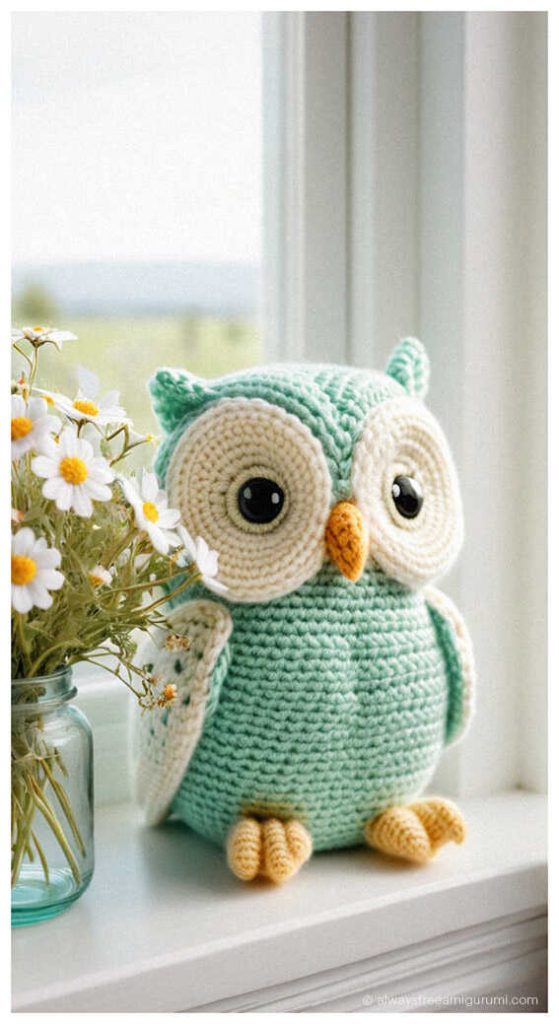 Free Amigurumi Project: Authentic mini owl design for dedicated craft enthusiasts. This creative preview aims to inspire your yarn choices, while the actual free crochet pattern is provided in detail through the link.