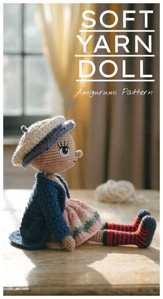 soft yarn doll amigurumi crochet doll cute handmade toy with dress