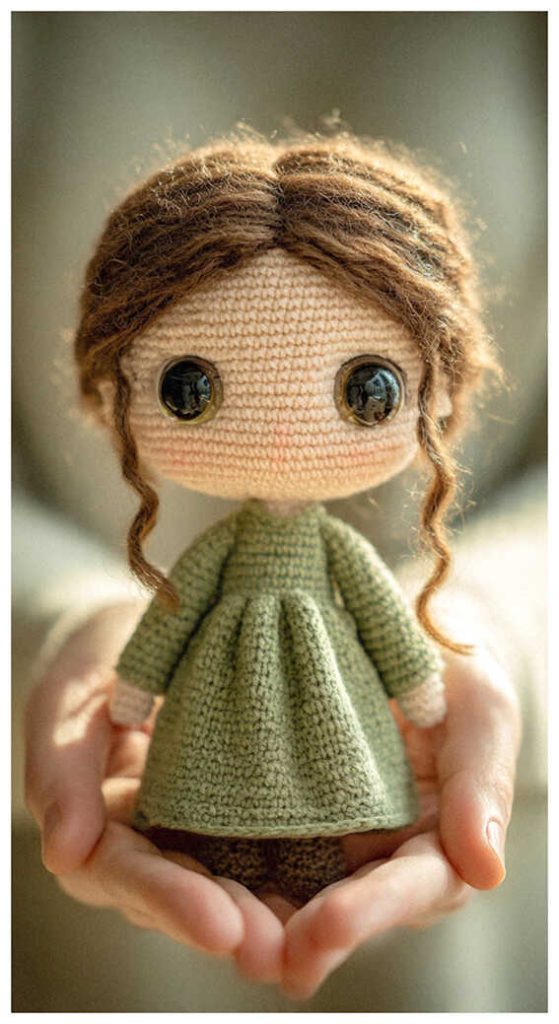 amigurumi doll crochet doll cute handmade toy held in hands