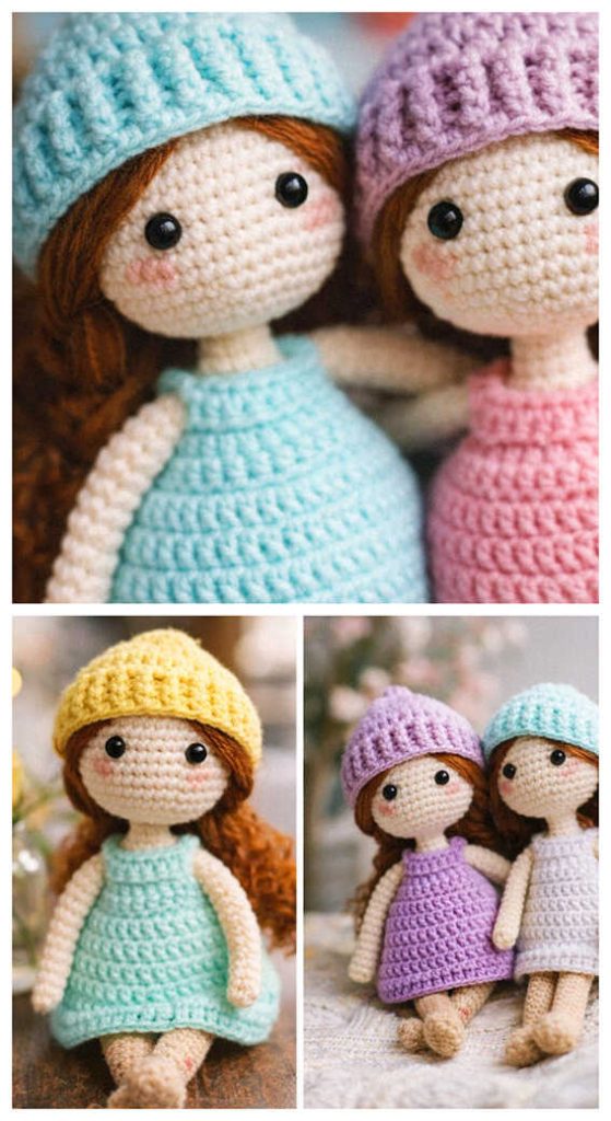 amigurumi doll crochet dolls with dress and hat cute handmade toys