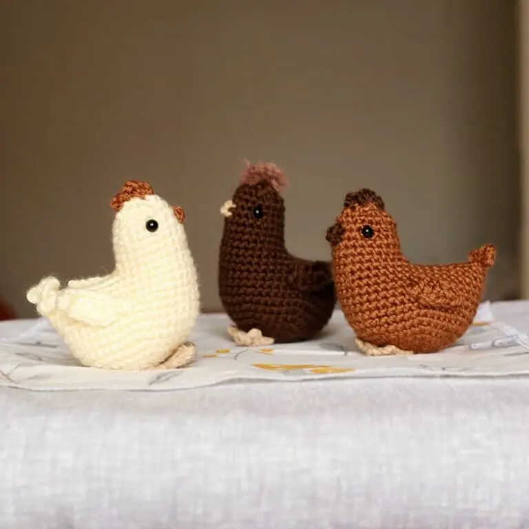 cute chicken amigurumi set free crochet pattern handmade farm bird toys