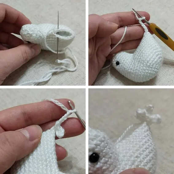 chicken amigurumi tail crochet free pattern handmade toy step detail