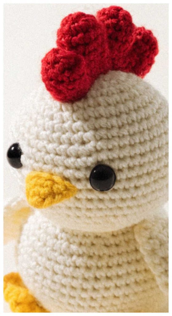 cute chicken amigurumi crochet toy handmade farm bird doll with soft texture
