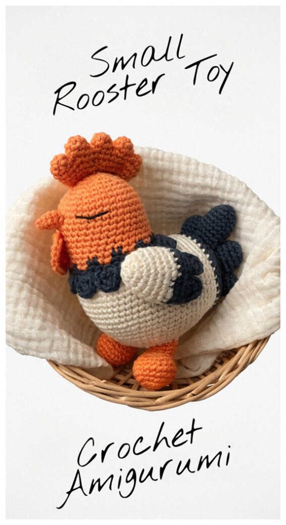 small rooster amigurumi crochet toy cute handmade farm rooster doll