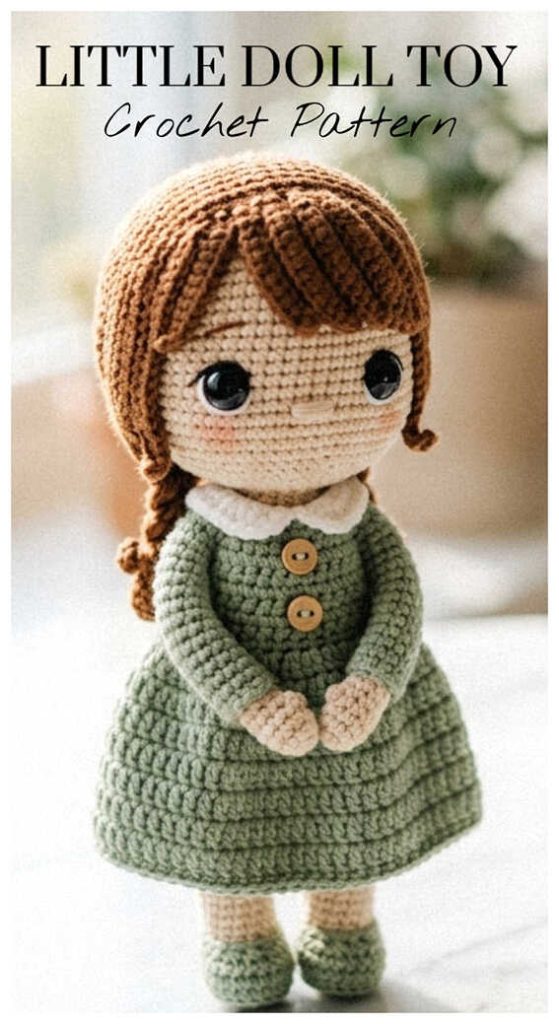 little doll amigurumi crochet toy cute handmade doll with dress