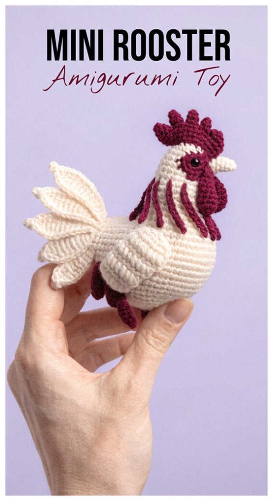 mini rooster amigurumi crochet toy cute handmade rooster doll