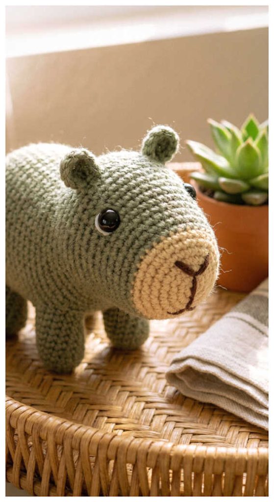 kawaii capybara amigurumi crochet toy cute handmade animal doll