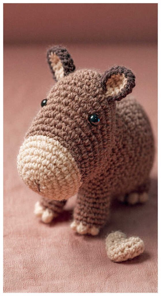 small capybara amigurumi crochet toy handmade animal doll with soft texture
